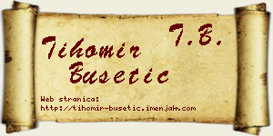 Tihomir Bušetić vizit kartica